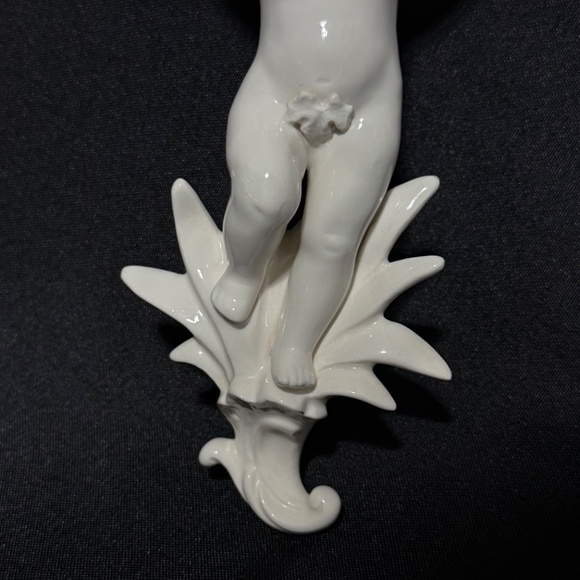 Ardalt Vintage 10" White Porcelain Cherub Wall Pocket Planter 1950-60's Japan - Picture 4 of 10
